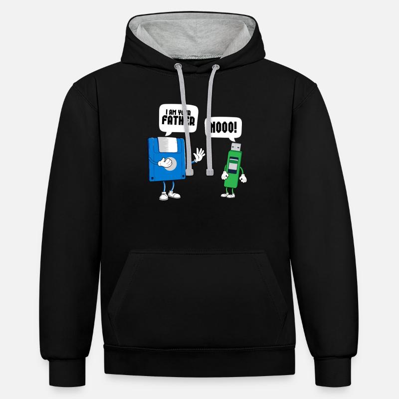 Programmierer Computercodierungssoftwareentwickler - Kontrast-Hoodie - Schwarz/Grau meliert