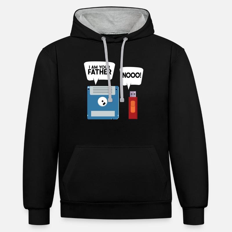 Programmierer Computercodierungssoftwareentwickler - Kontrast-Hoodie - Schwarz/Grau meliert