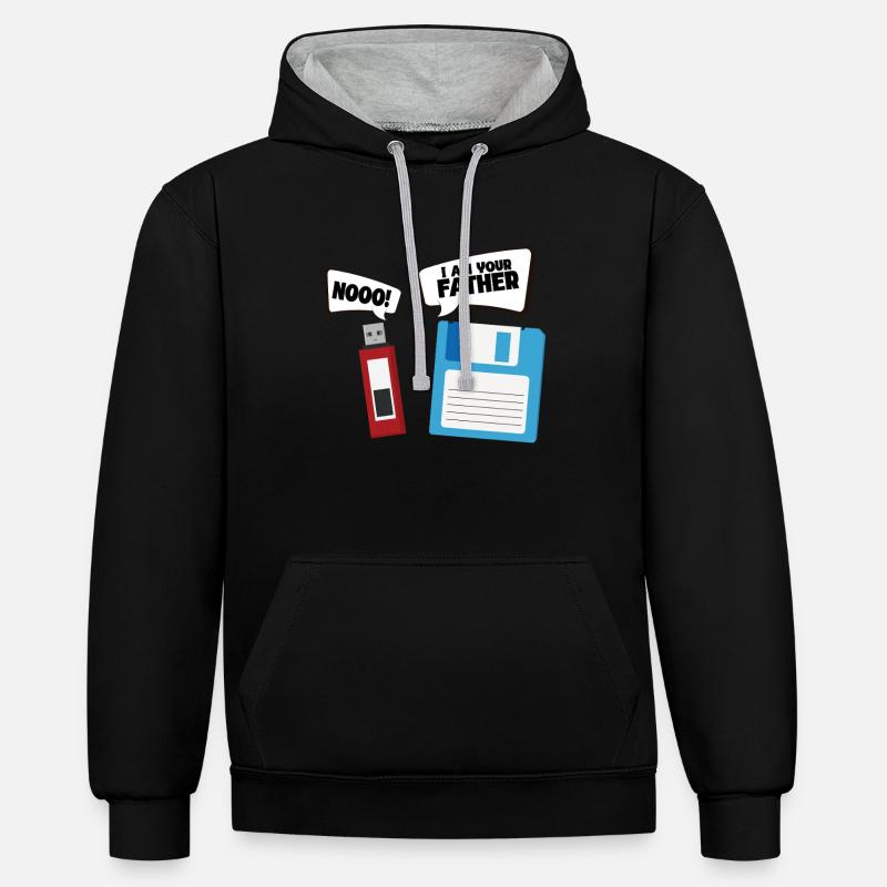Programmierer Computercodierungssoftwareentwickler - Kontrast-Hoodie - Schwarz/Grau meliert