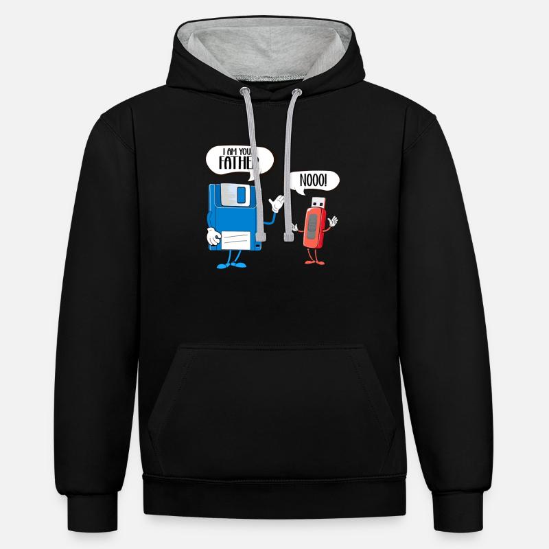 Programmierer Computercodierungssoftwareentwickler - Kontrast-Hoodie - Schwarz/Grau meliert