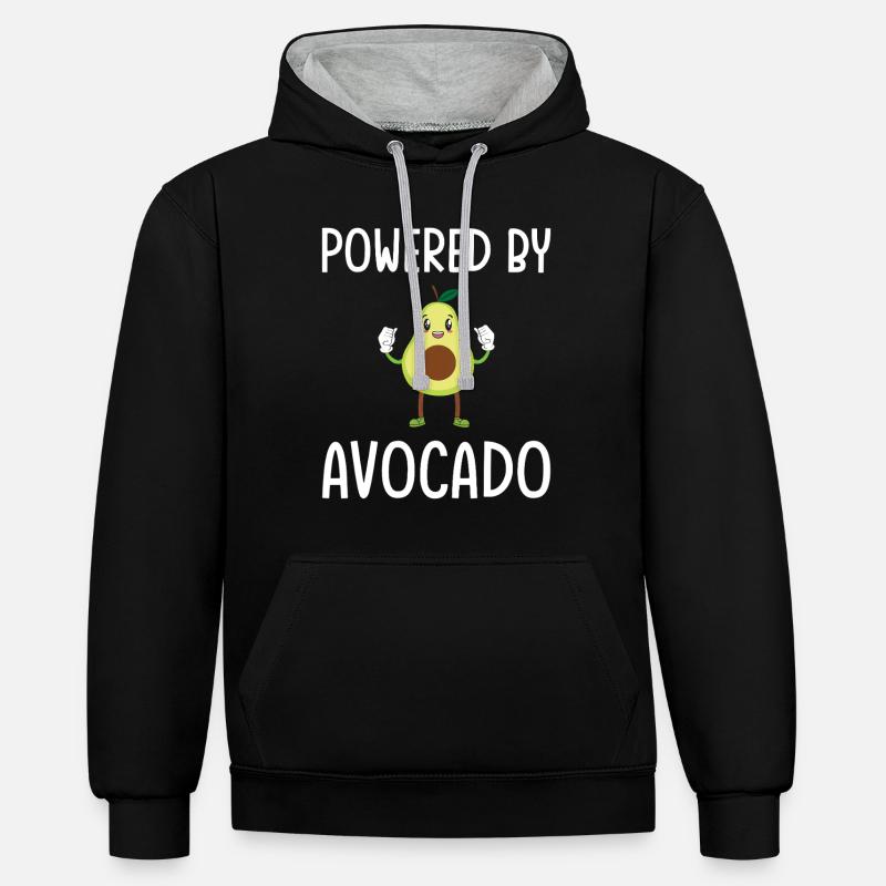 Propulsé par l’avocat - Sweat à capuche contrasté - noir/gris chiné