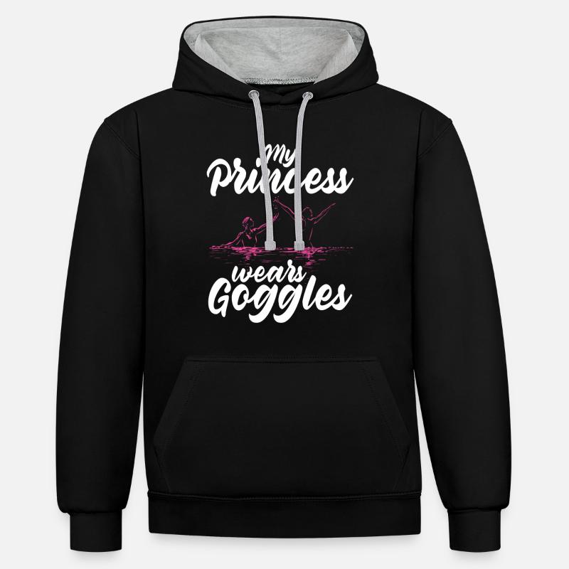 Synchronschwimmen Synchro Schwimmer - Kontrast-Hoodie - Schwarz/Grau meliert