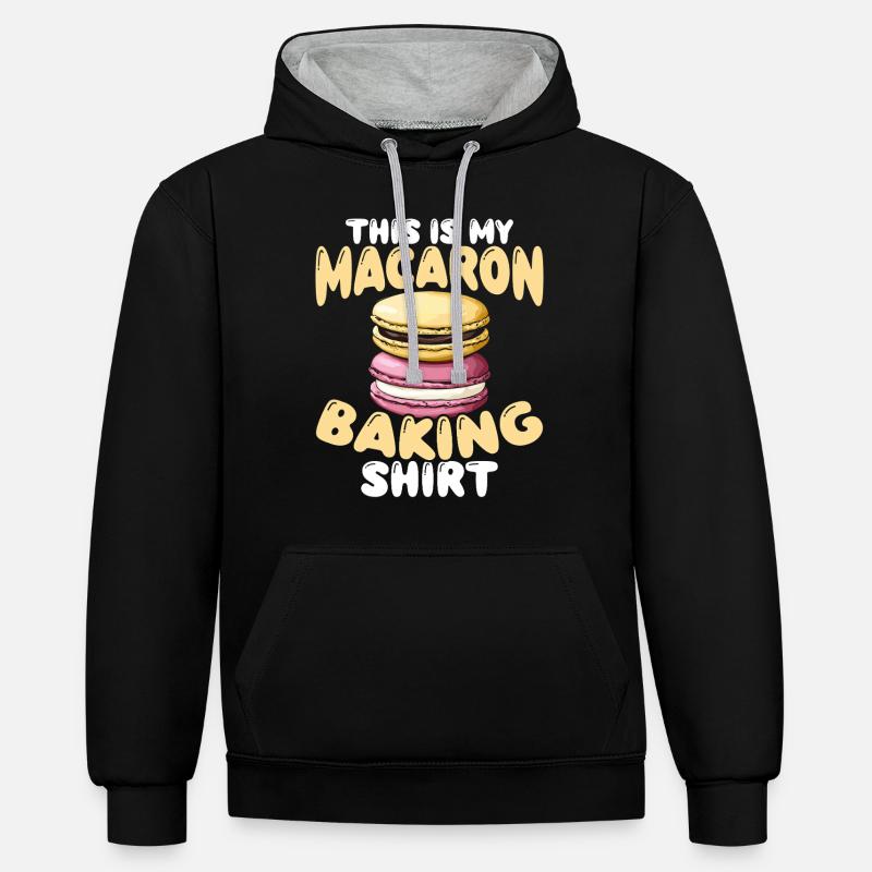 Macaron Baker Pastry Chef Macaron Lover - Contrast hoodie - black/heather grey