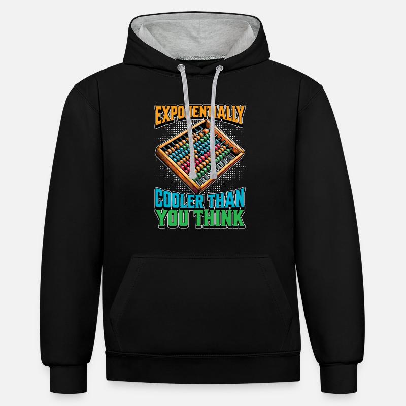 Mathematician Exponentially Cooler Than Geometry - Kontrast-Hoodie - Schwarz/Grau meliert