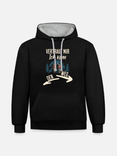Wander - Contrast hoodie - black/heather grey