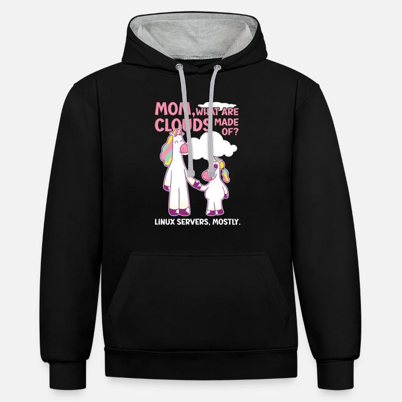 Cloud Computing Informatik Tech - Kontrast-Hoodie - Schwarz/Grau meliert