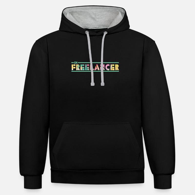 Freelancer Painter - Kontrast-Hoodie - Schwarz/Grau meliert