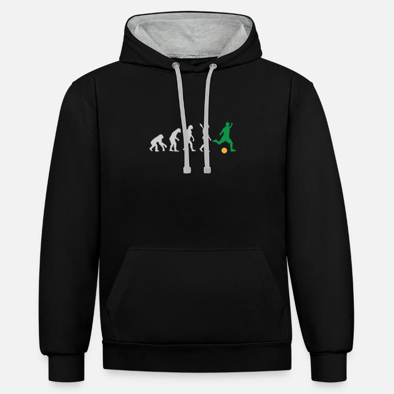 EVOLUTION FOOTBALL SOCCER EVOLUTION - Contrast hoodie - black/heather grey
