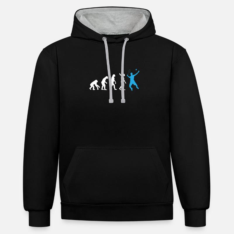 EVOLUTION BADMINTON ENTWICKLUNG BADMINTON - Kontrast-Hoodie - Schwarz/Grau meliert