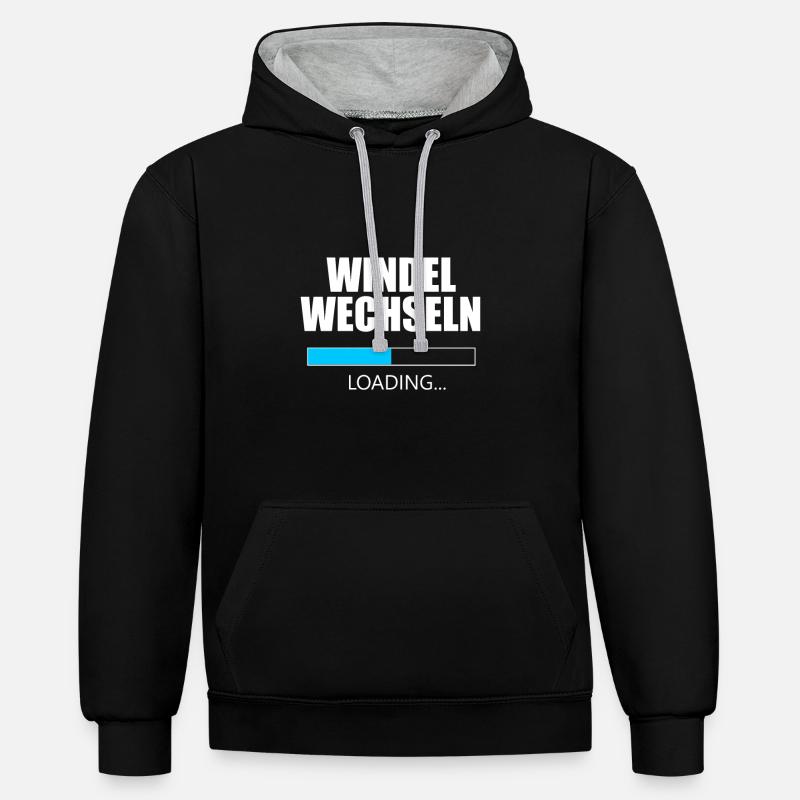 Changer les couches - Sweat à capuche contrasté - noir/gris chiné