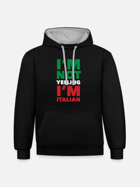 Funny Italian Gift - Contrast hoodie - black/heather grey