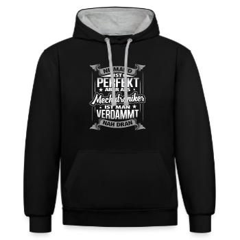 Mechatroniker Mechatronik - Kontrast-Hoodie - Schwarz/Grau meliert - Vorne - Anna (173cm) & Nico (186cm)