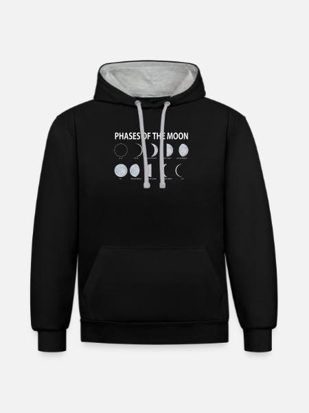 Moon - Contrast hoodie - black/heather grey