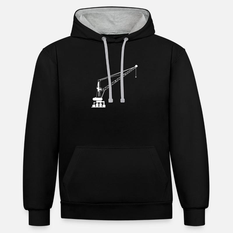 Grutier - Sweat à capuche contrasté - noir/gris chiné