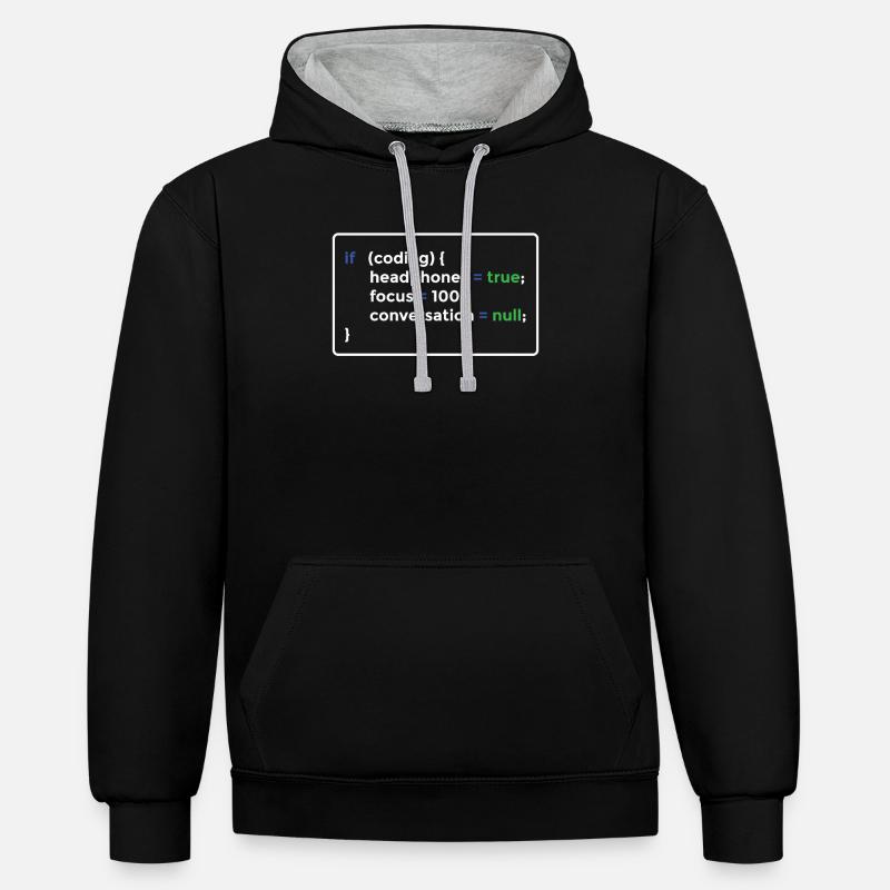 Programmer programming - Contrast hoodie - black/heather grey
