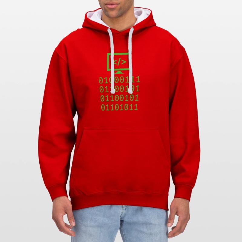 Programmieren von Binary Code Coding Gift Kontrast-Hoodie