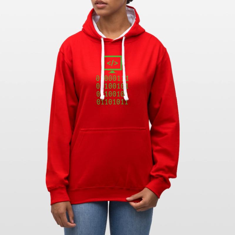 Programmieren von Binary Code Coding Gift Kontrast-Hoodie
