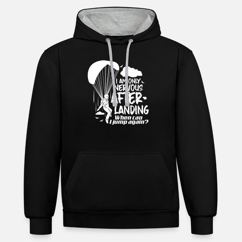 Parachutiste parachutiste - Sweat à capuche contrasté - noir/gris chiné