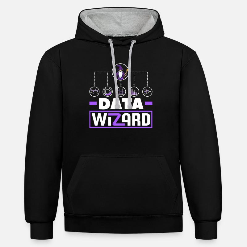 Datenanalyse Datenassistent Engineering Business - Kontrast-Hoodie - Schwarz/Grau meliert