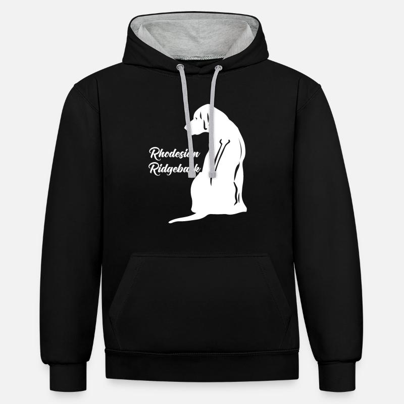 Rhodesian ridgeback Hunde Spruch Geschenk - Kontrast-Hoodie - Schwarz/Grau meliert