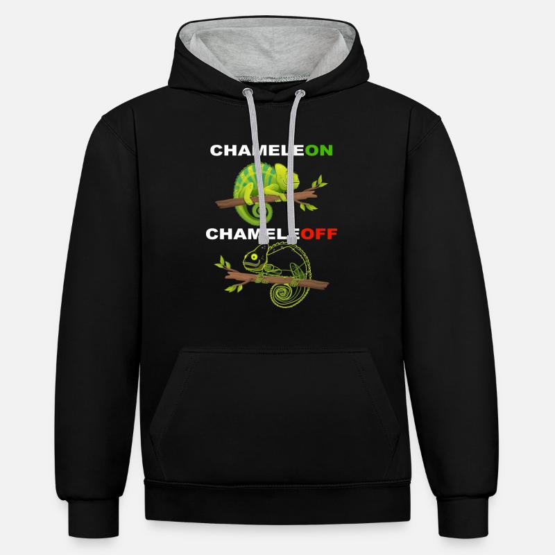 Drôle de caméléon - ChameleON ChameleOFF - Sweat à capuche contrasté - noir/gris chiné