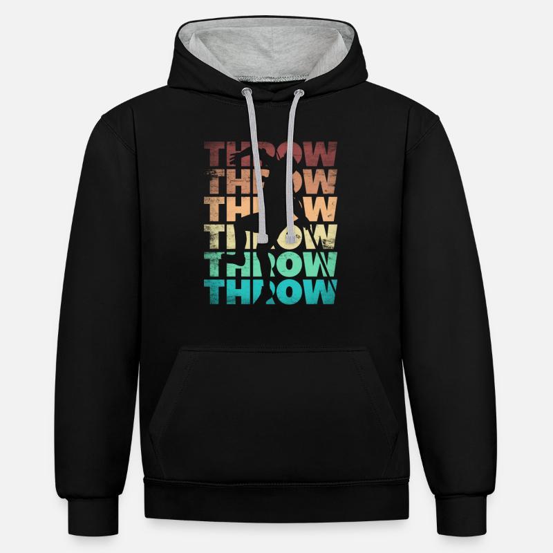 Lanceur de javelot d’athlétisme - Sweat à capuche contrasté - noir/gris chiné