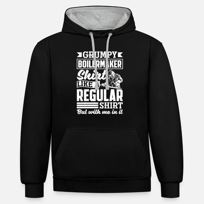 Chaudronnier Grumpy Chaudronnier - Sweat à capuche contrasté - noir/gris chiné