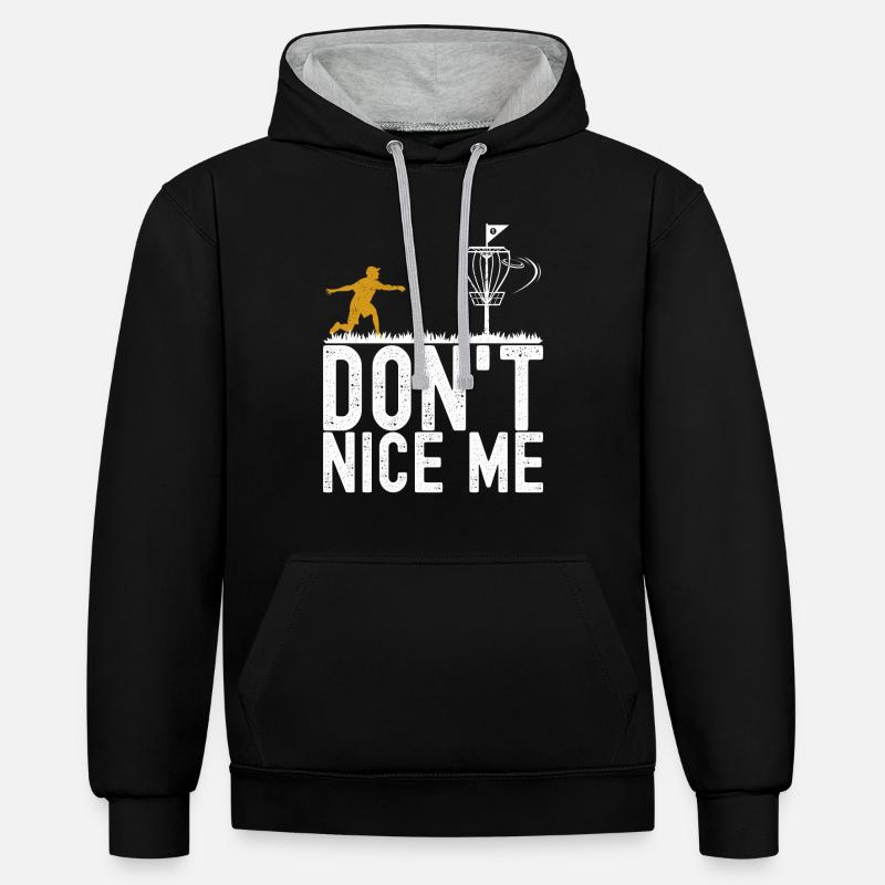 Disc Golf Disc Golfer - Kontrast-Hoodie - Schwarz/Grau meliert