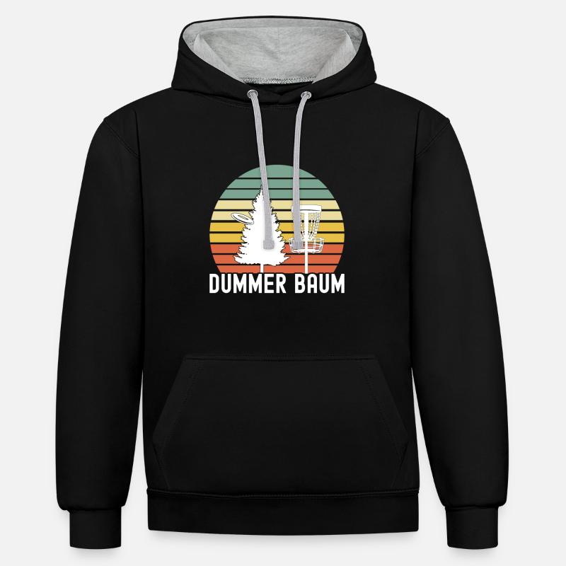Disc Golf Disc Golfer - Kontrast-Hoodie - Schwarz/Grau meliert