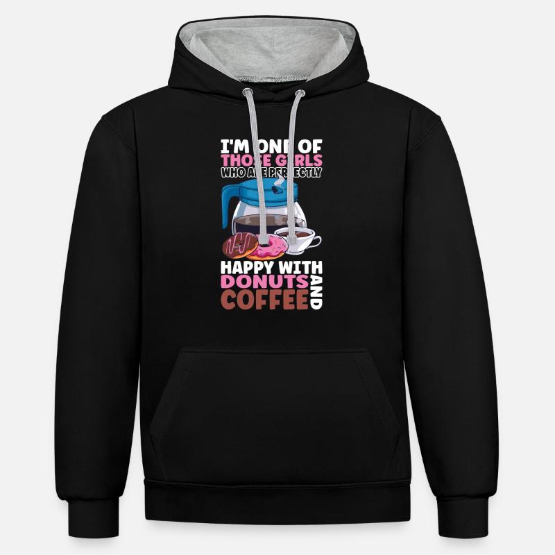 Beignets au café - Sweat à capuche contrasté - noir/gris chiné