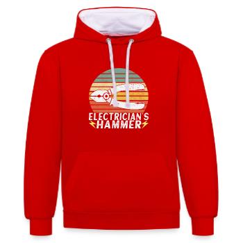 Electrician Electronics Technician - Contrast hoodie - red/white - Front - Liana (172cm) & Jaron (178cm)