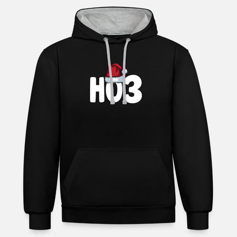 Drôle de Noël moche Ho3 - Sweat à capuche contrasté - noir/gris chiné