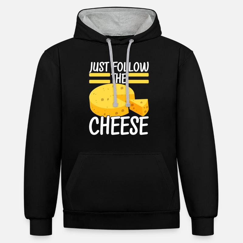 Amateurs de fromage Gouda - Sweat à capuche contrasté - noir/gris chiné