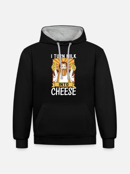 Cheese lovers Gouda cheese - Contrast hoodie - black/heather grey