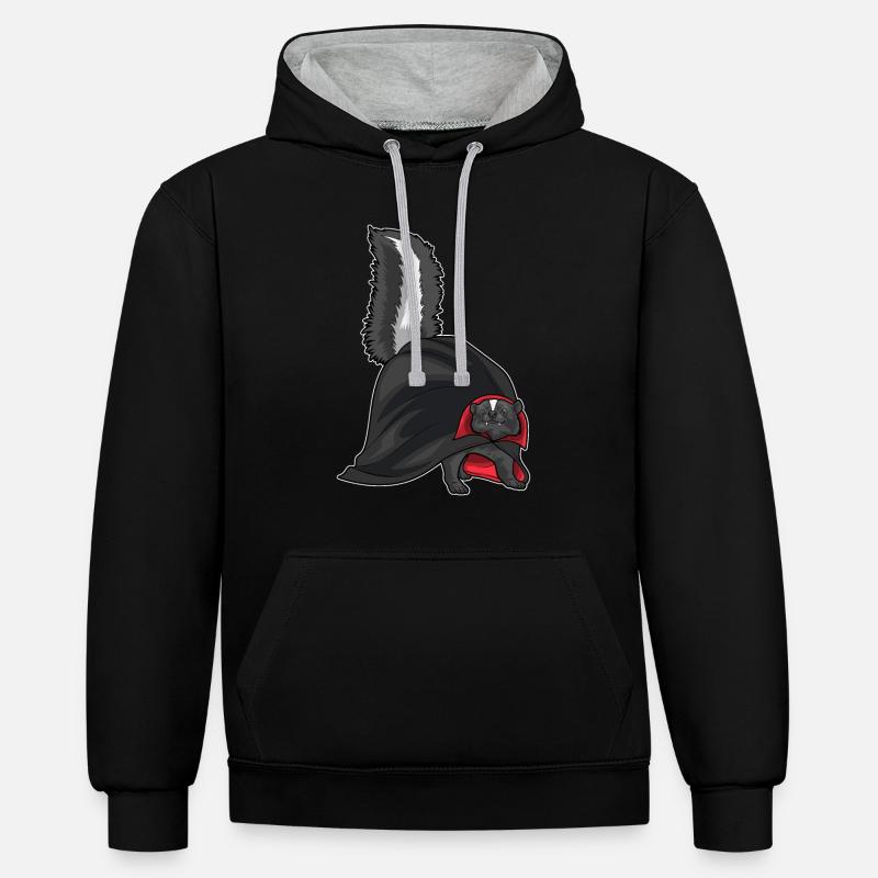 Skunk Halloween Vampire - Sweat à capuche contrasté - noir/gris chiné