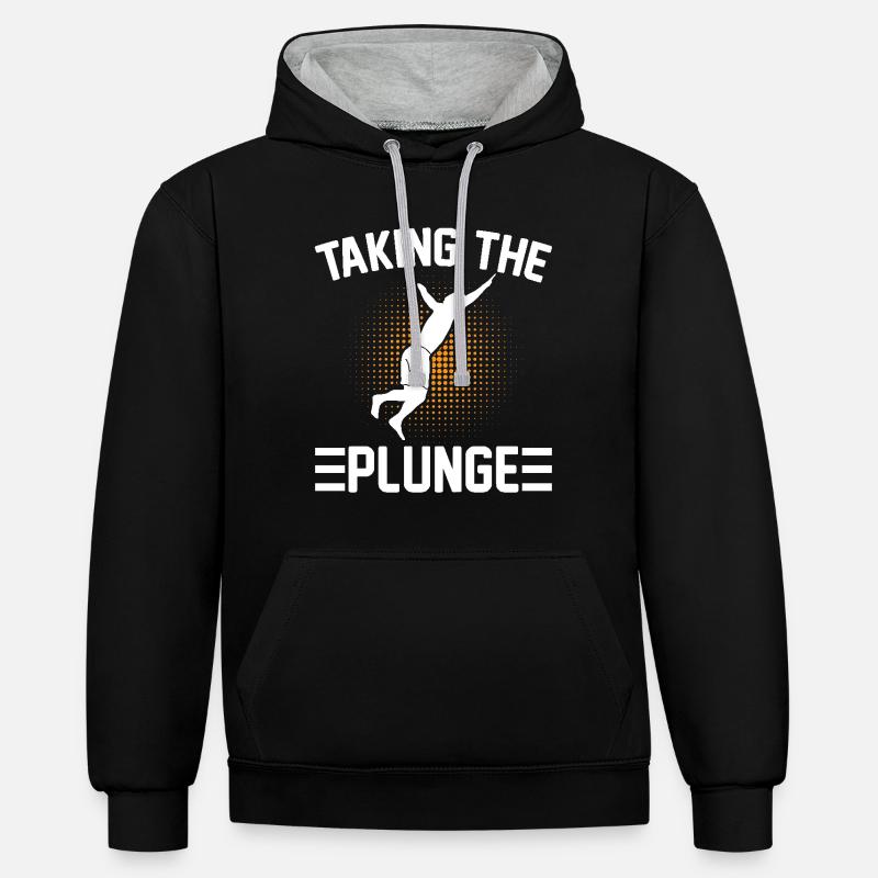 Plongeur Plongée Cliff Diver - Sweat à capuche contrasté - noir/gris chiné