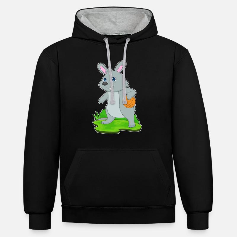 Bunny Basketteur Basketteur - Sweat à capuche contrasté - noir/gris chiné