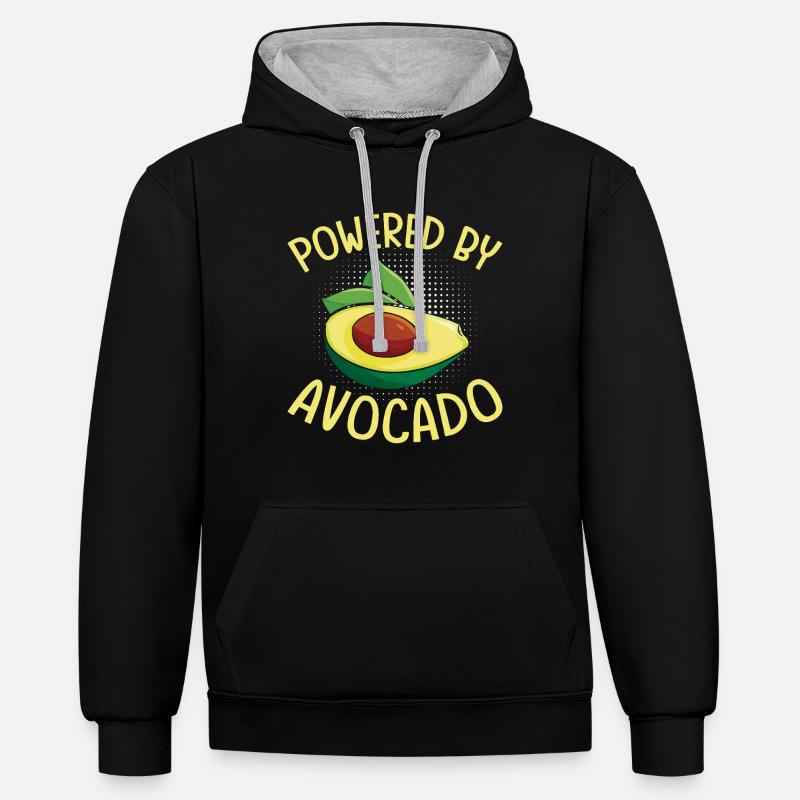 Propulsé par l’avocat - Sweat à capuche contrasté - noir/gris chiné