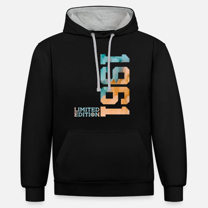 65E ANNIVERSAIRE ÉDITION LIMITÉE 1961 - Sweat à capuche contrasté - noir/gris chiné