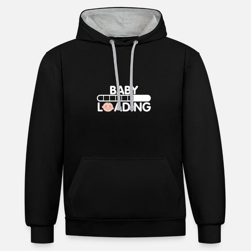 Chargement bébé - Sweat à capuche contrasté - noir/gris chiné