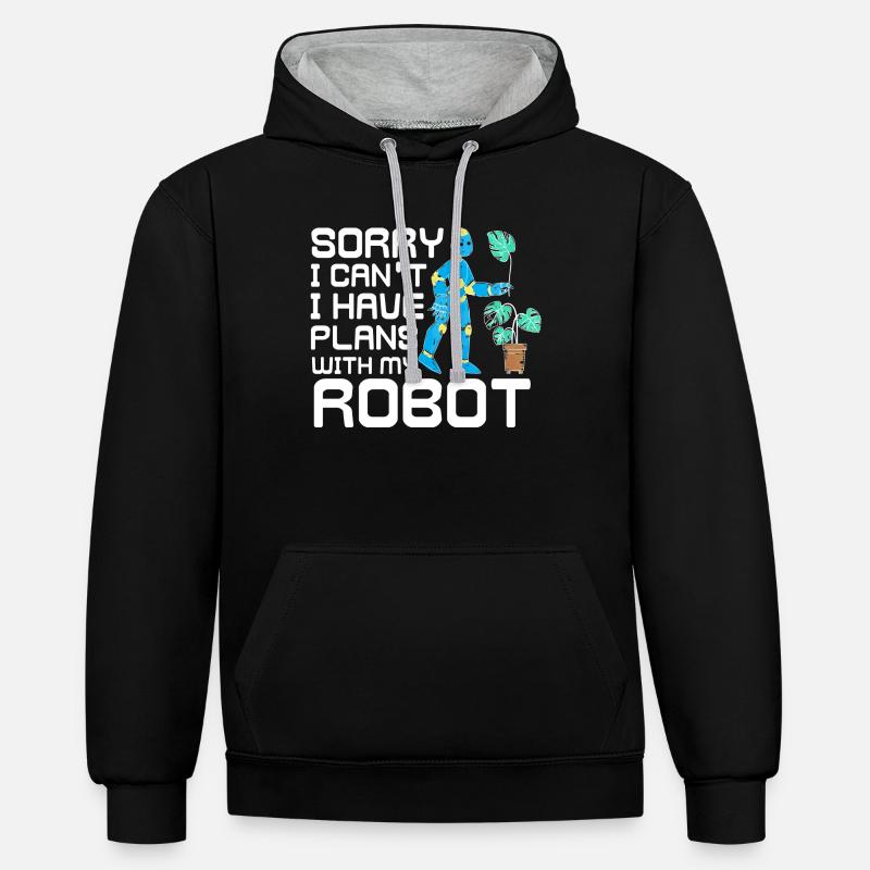 Robot robotique Robotique - Sweat à capuche contrasté - noir/gris chiné