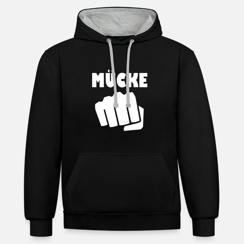 mosquito - Contrast hoodie - black/heather grey