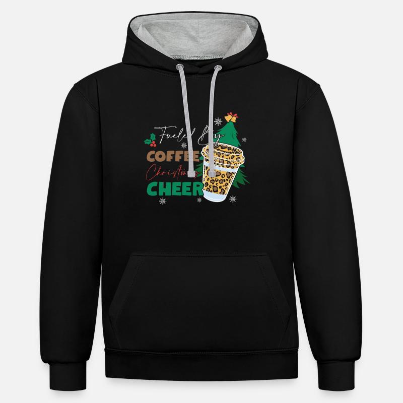 Cadeaux de Noël Noël - Sweat à capuche contrasté - noir/gris chiné