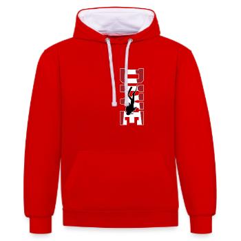 Diving - diver gift - Contrast hoodie - red/white - Front - Liana (172cm) & Jaron (178cm)