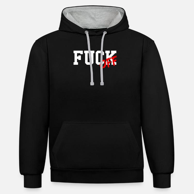 Va chier, cadeau - Sweat à capuche contrasté - noir/gris chiné