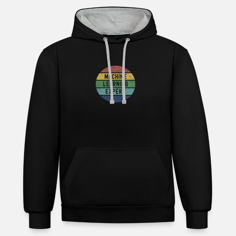 Machine Learning Experte Geschenk - Kontrast-Hoodie - Schwarz/Grau meliert