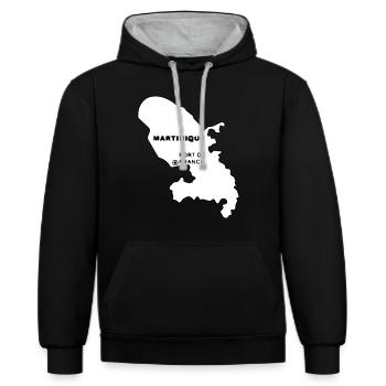 Martinique - Kontrast-Hoodie - Schwarz/Grau meliert - Vorne - Anna (173cm) & Nico (186cm)