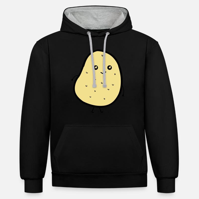Jolie pomme de terre - Sweat à capuche contrasté - noir/gris chiné