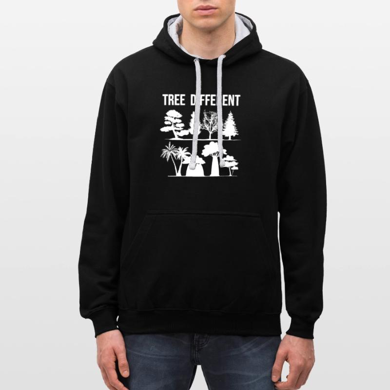 Tree Different - sei anders - sei du selbst Kontrast-Hoodie