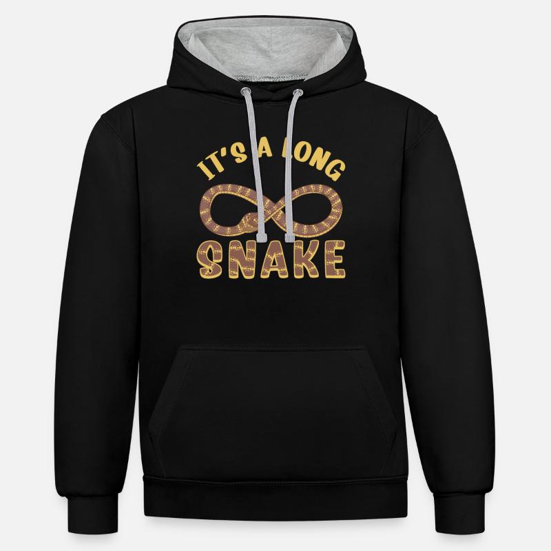 C’est un long serpent - Sweat à capuche contrasté - noir/gris chiné